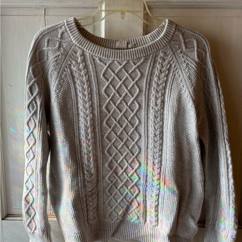 GAP Cable Knit Sweater - Light Gray
